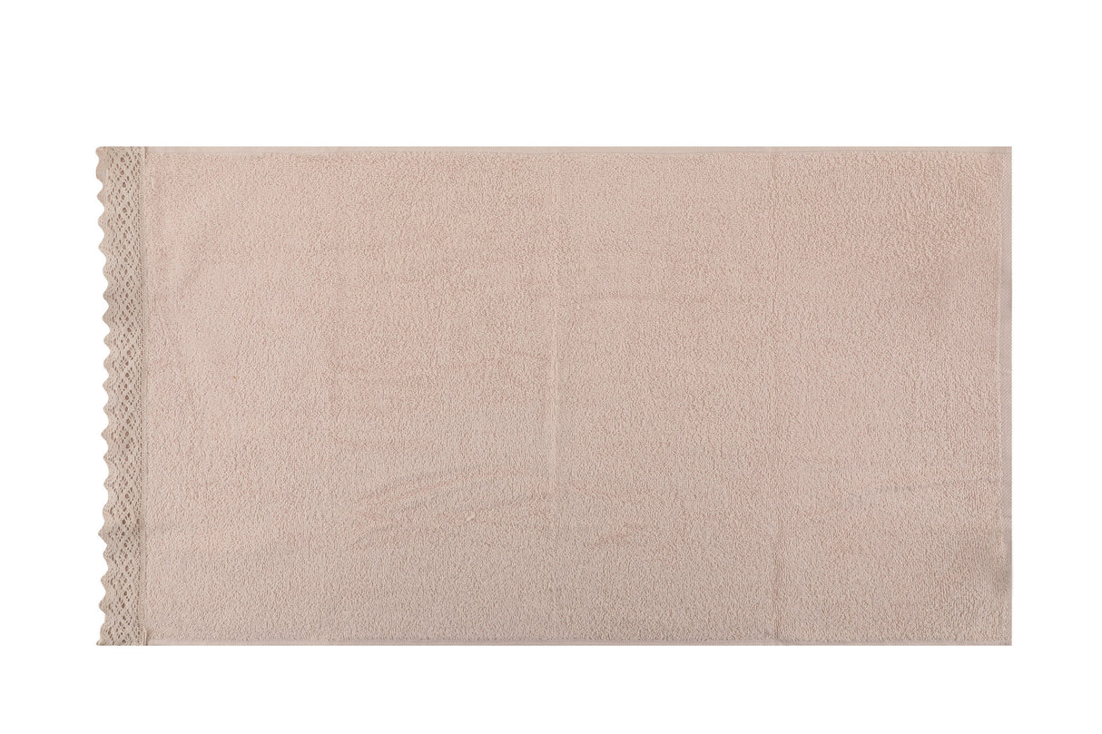 Set prosoape de baie 4 bucăți Dantelli 4'lü, Roz - Mentă - Alb - Bej, 50x90 cm