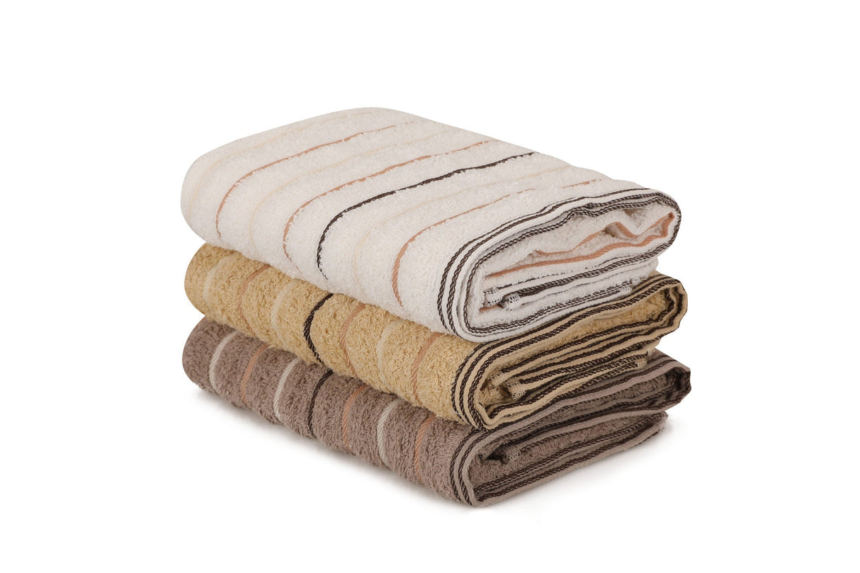 Set prosoape de baie 3 bucăți Milan 3'lü Set, Diverse culori, Diverse dimensiuni - Camel - Alb - Maro - 50x90 cm | SKU: 373VDN1135 | Set prosoape de baie 3 bucăți Milan 3'lü Set, varianta Camel - Alb - Maro - 50x90 cm, produs pentru amenajarea locuinței, disponibil online în România la CasaMob