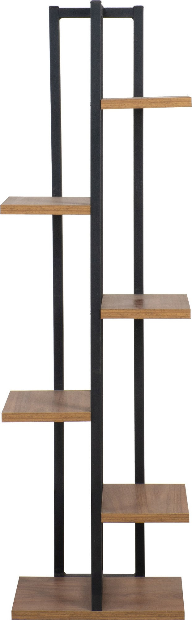 Bibliotecă Nina, Pin atlantic - Negru, 34x19x120 cm