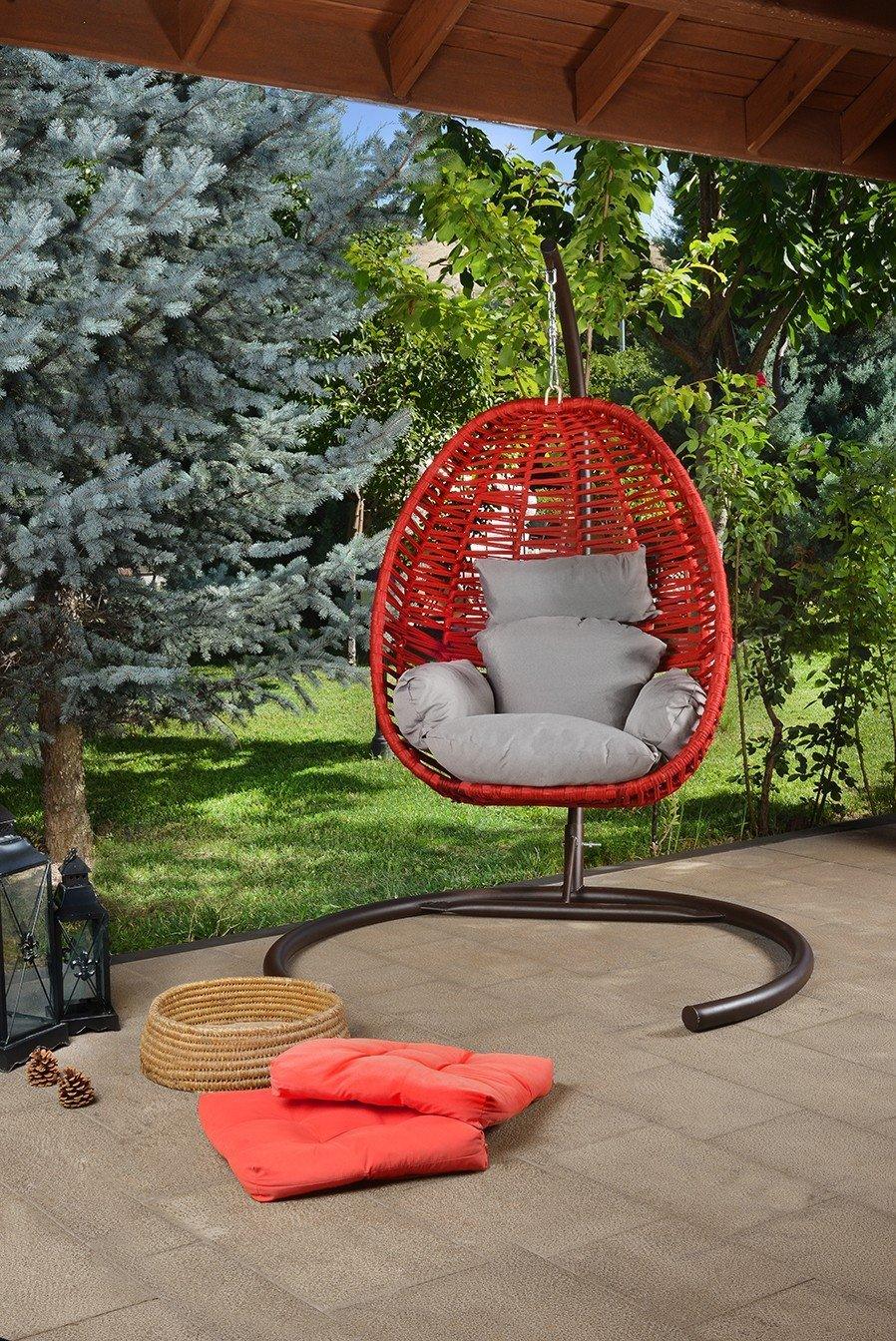 Balansoar de grădină Fındık, Diverse culori, 110x110x196 cm - Bordo | SKU: 379VLV1703 | Balansoar de grădină Fındık, 110x110x196 cm, varianta Bordo, produs pentru amenajarea locuinței, disponibil online în România la CasaMob