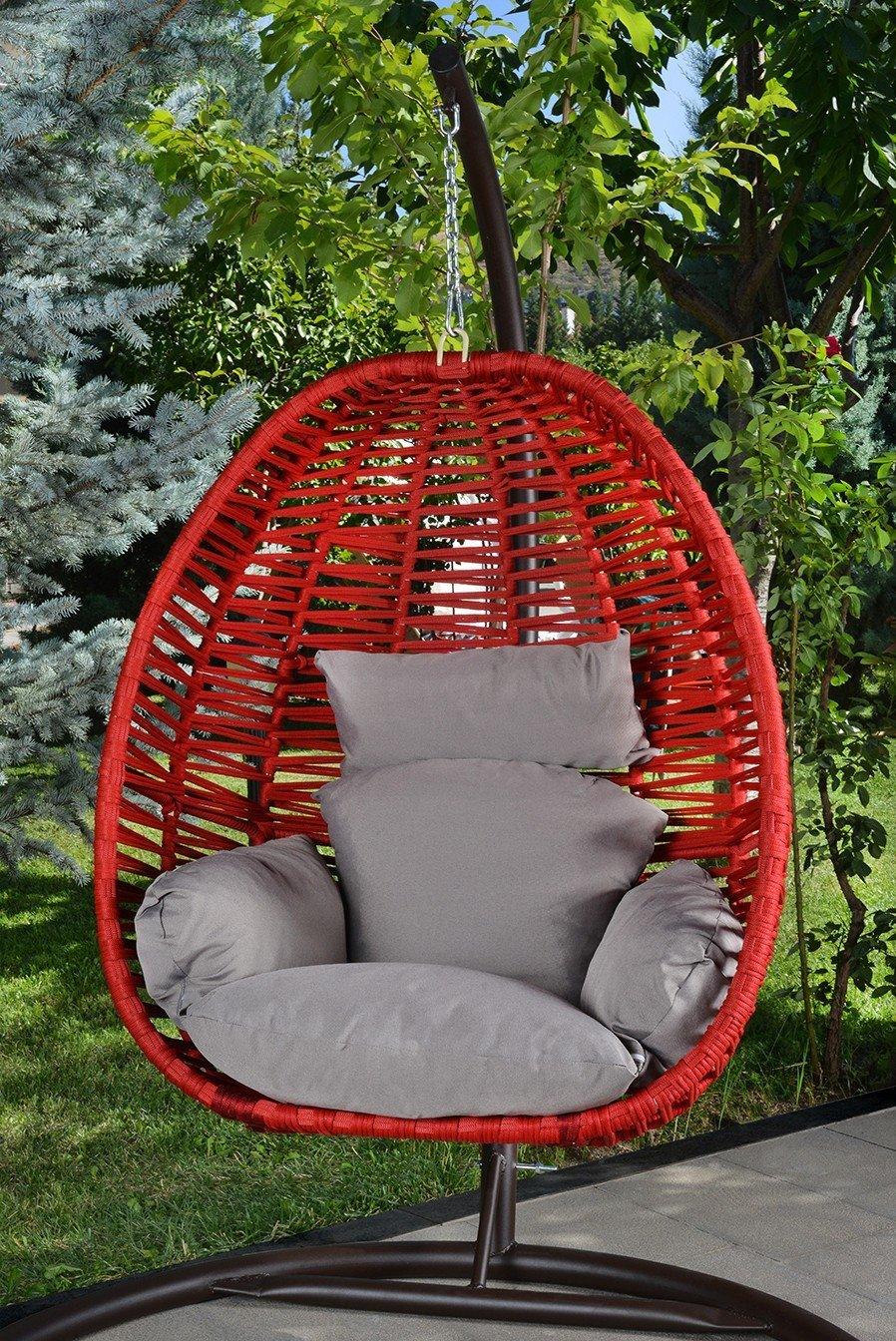 Balansoar de grădină Fındık, Diverse culori, 110x110x196 cm - Bordo | SKU: 379VLV1703 | Balansoar de grădină Fındık, 110x110x196 cm, varianta Bordo, produs pentru amenajarea locuinței, disponibil online în România la CasaMob