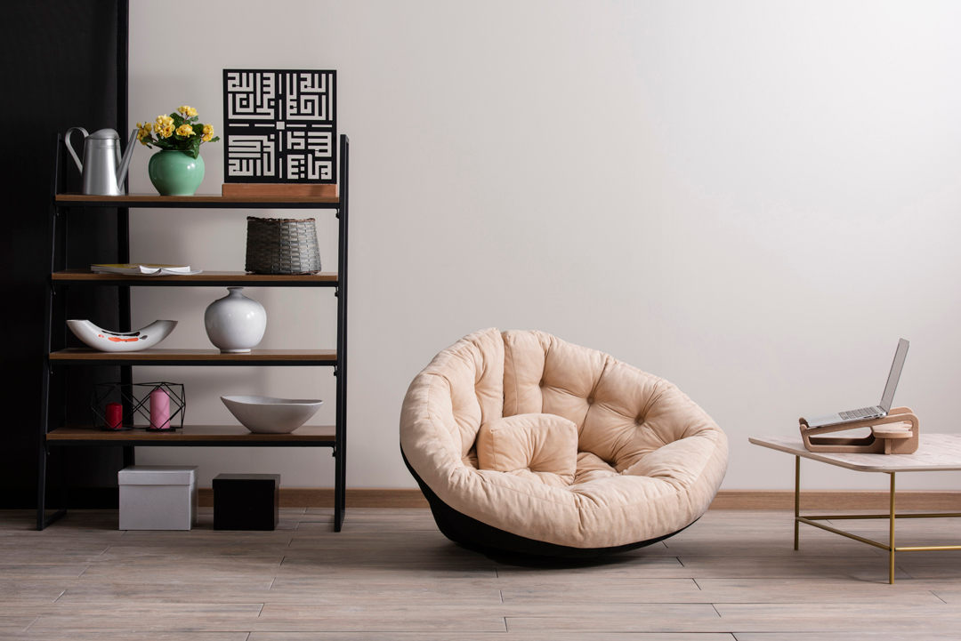 Taburet Kiku Large, Diverse culori, 90x56x70 cm - Crem | SKU: 379VLV2502 | Taburet Kiku Large, 90x56x70 cm, varianta Crem, produs pentru amenajarea locuinței, disponibil online în România la CasaMob