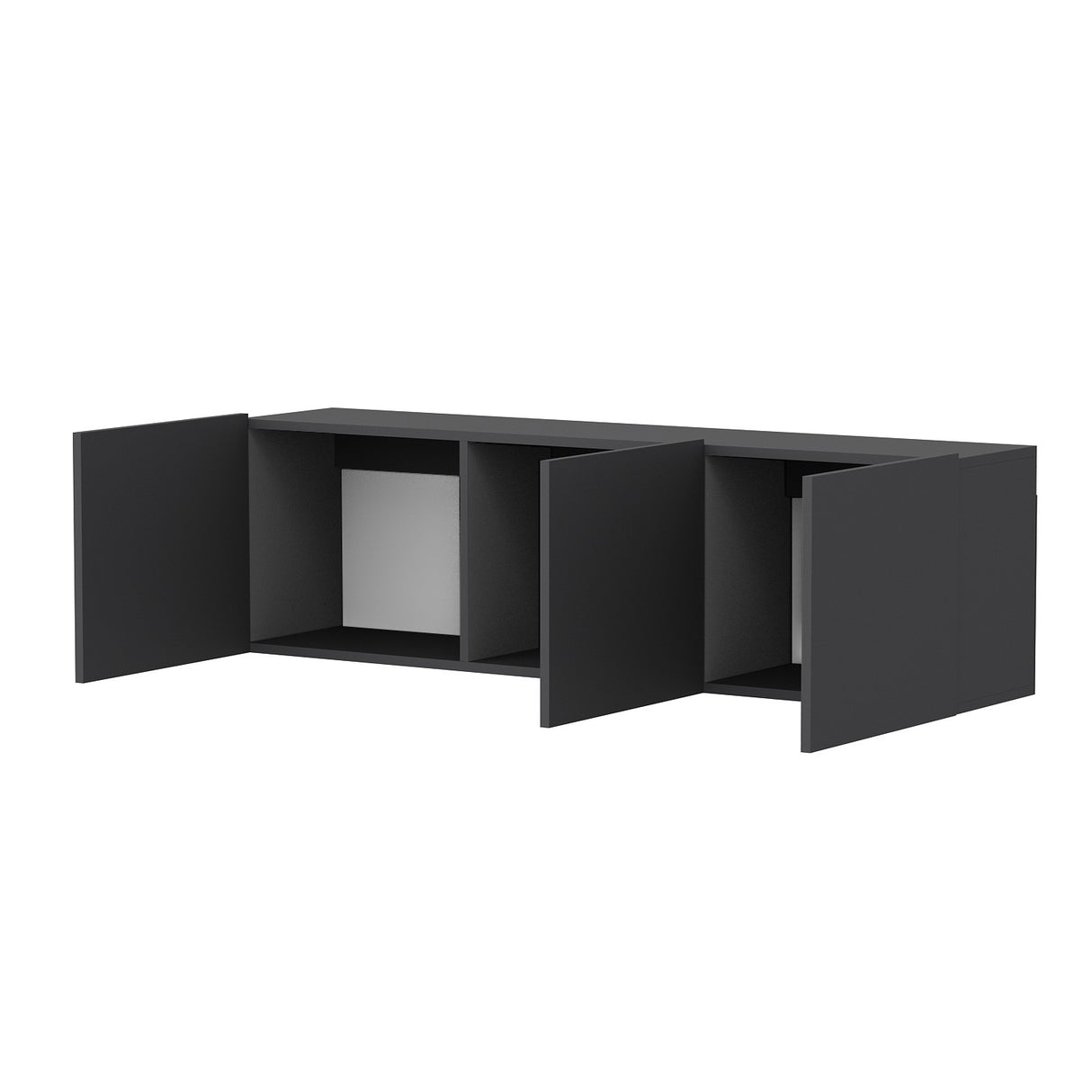 Comodă TV White, Antracit, 150x31x44 cm
