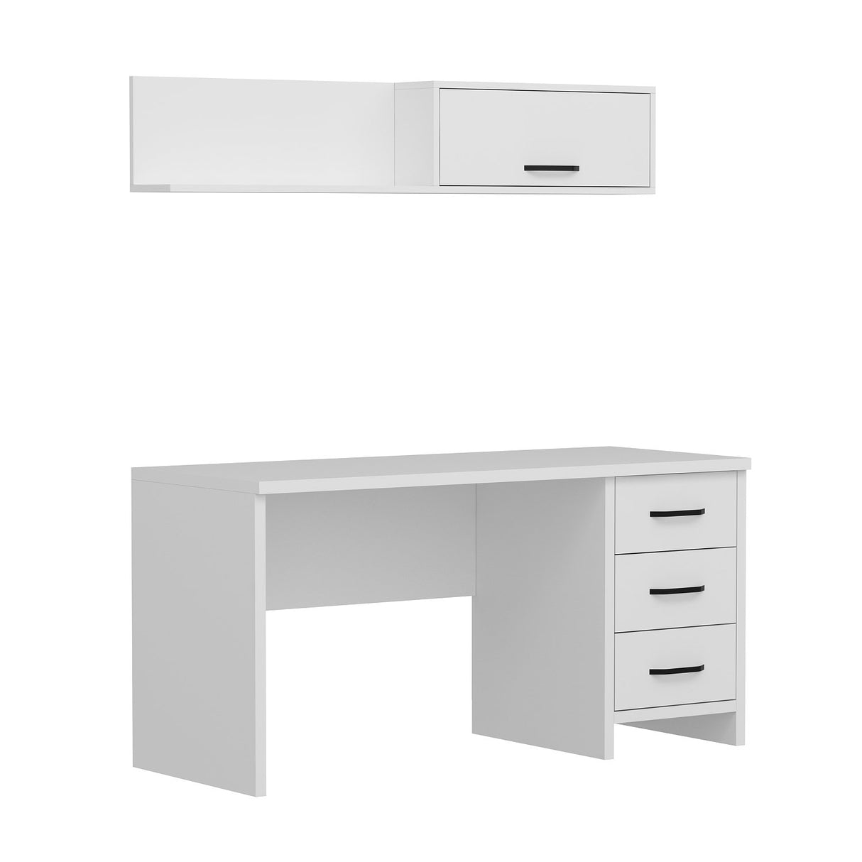 Birou Troy, Alb, 150x60x75 cm