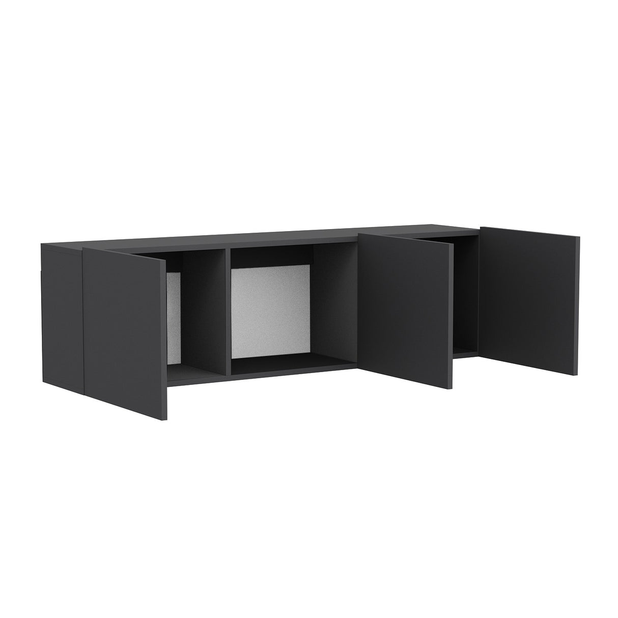 Comodă TV White, Antracit, 150x31x44 cm