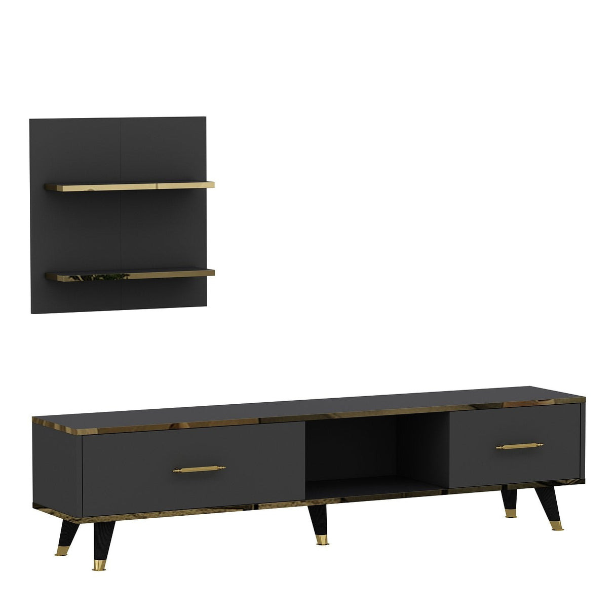 Comodă TV Aren, Diverse culori, 180x35x44 cm - Antracit | SKU: 382NRC1126 | Comodă TV Aren, 180x35x44 cm, varianta Antracit, produs pentru amenajarea locuinței, disponibil online în România la CasaMob