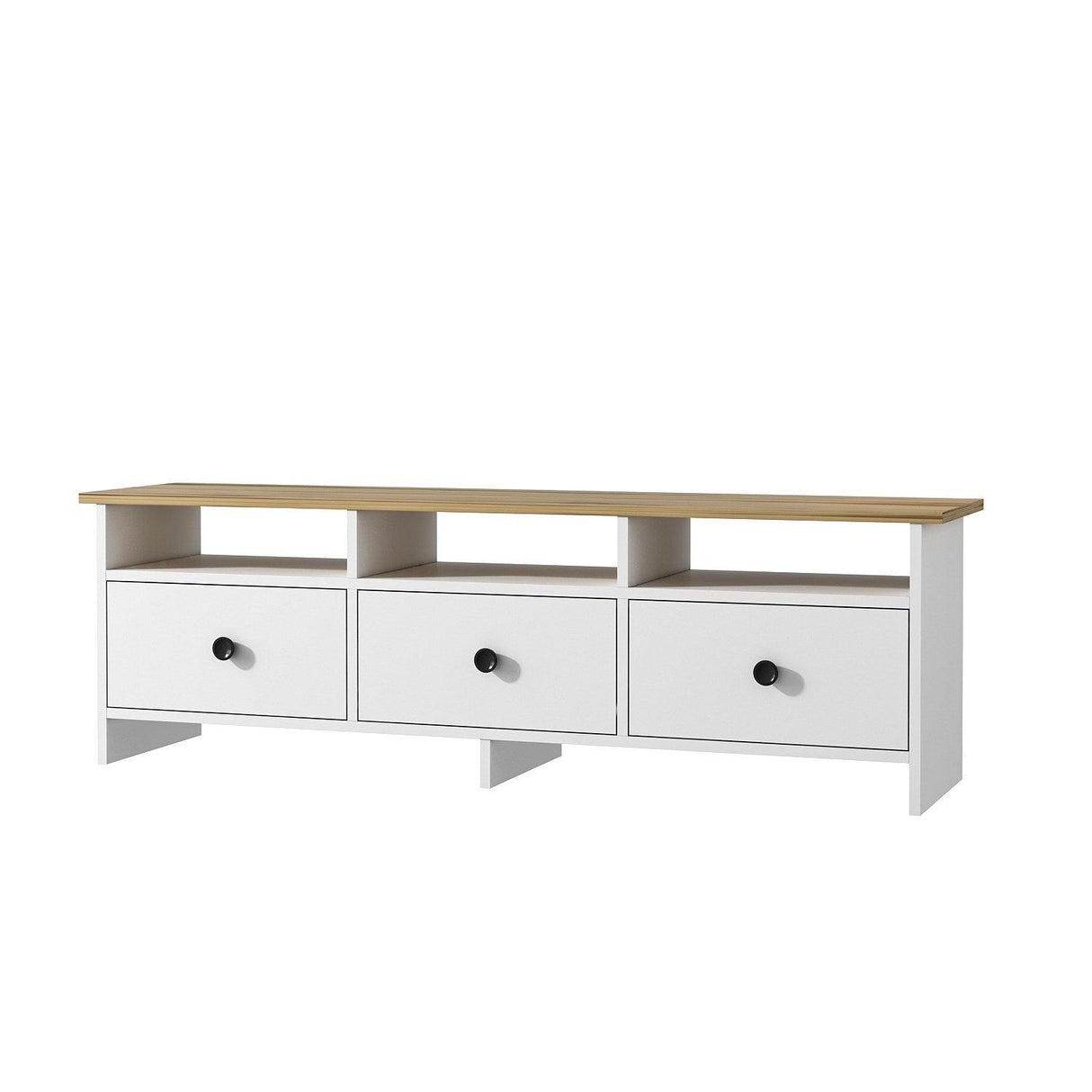 Comodă TV Oslo, Diverse culori, 150x36x47 cm - Alb - Sapphire | SKU: 382NRC1137 | Comodă TV Oslo, 150x36x47 cm, varianta Alb - Sapphire, produs pentru amenajarea locuinței, disponibil online în România la CasaMob