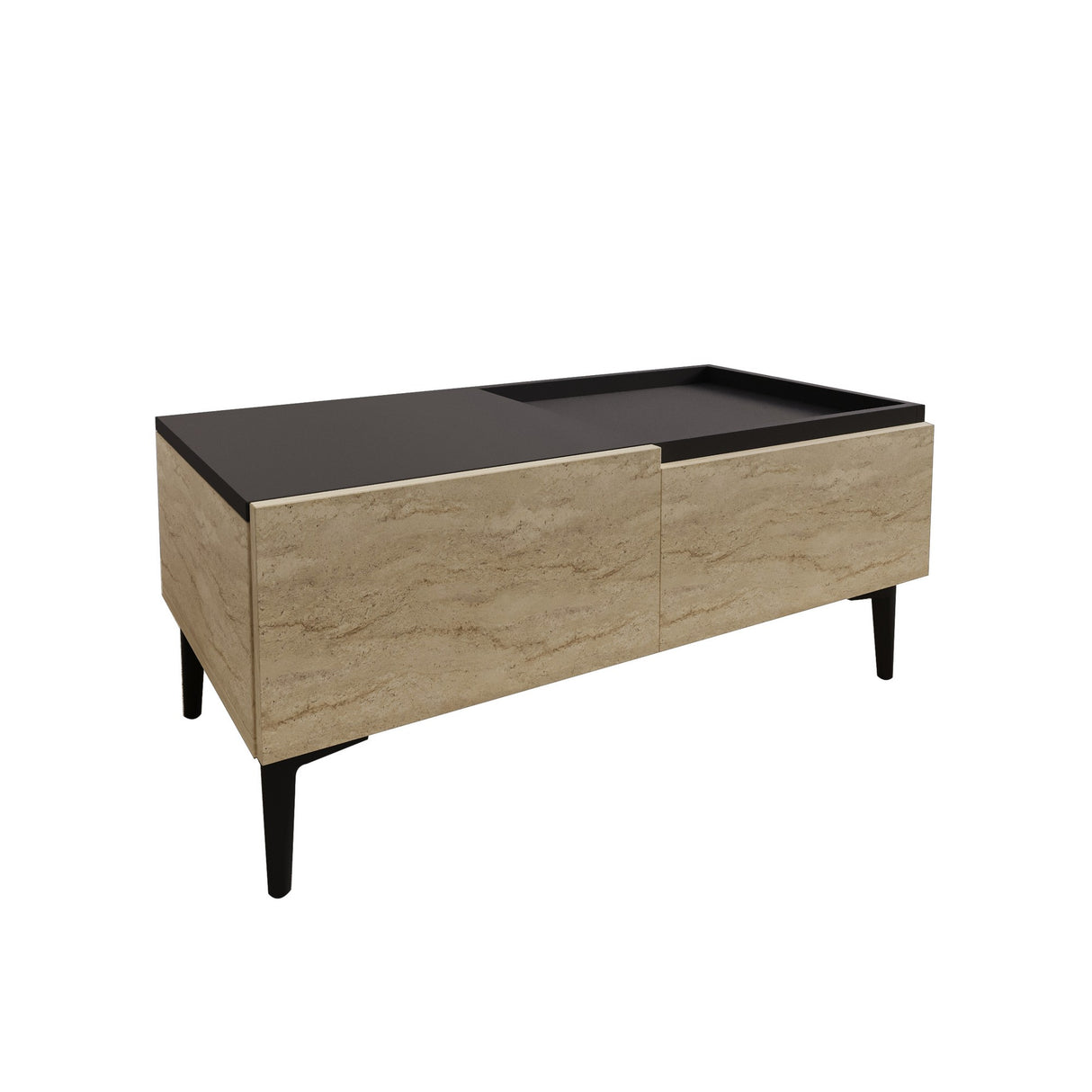 Măsuță de cafea Mia, Diverse culori, 92x45x39 cm - Travertin - Antracit | SKU: 382NRC1216 | Măsuță de cafea Mia, 92x45x39 cm, varianta Travertin - Antracit, produs pentru amenajarea locuinței, disponibil online în România la CasaMob