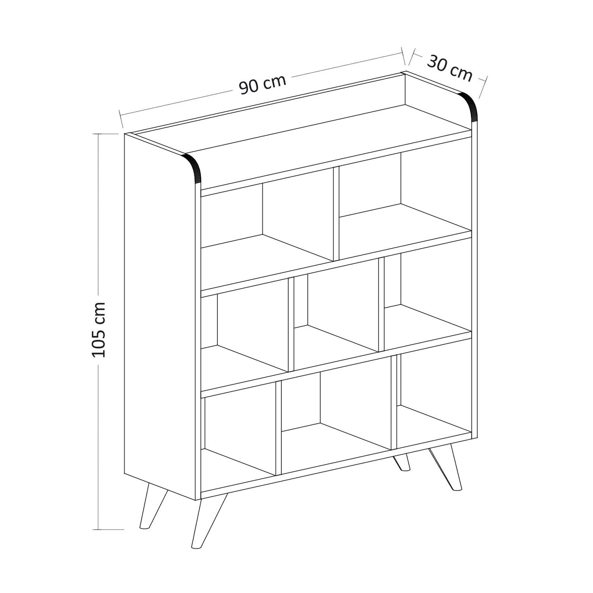 Bibliotecă Florida, Alb, 90x30x105 cm
