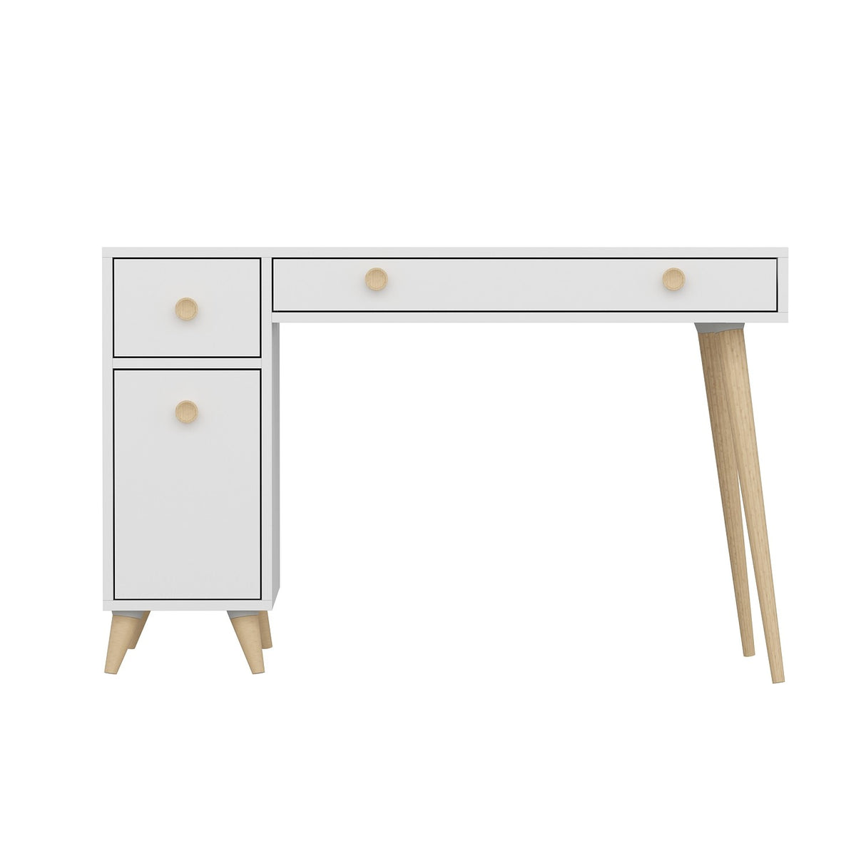 Birou Inarch, Alb - Stejar, 120x60x76 cm