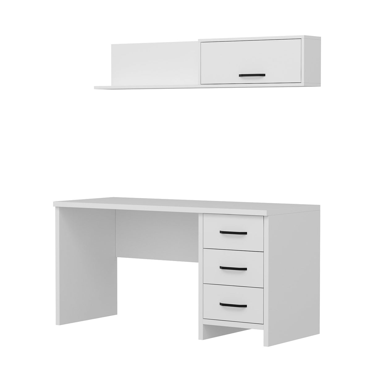 Birou Troy, Alb, 150x60x75 cm