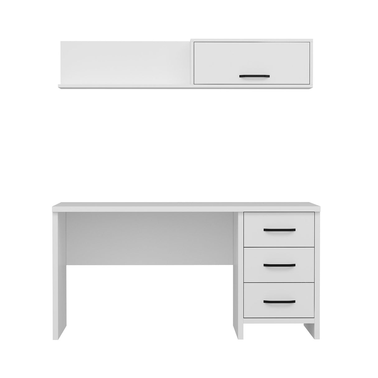 Birou Troy, Alb, 150x60x75 cm