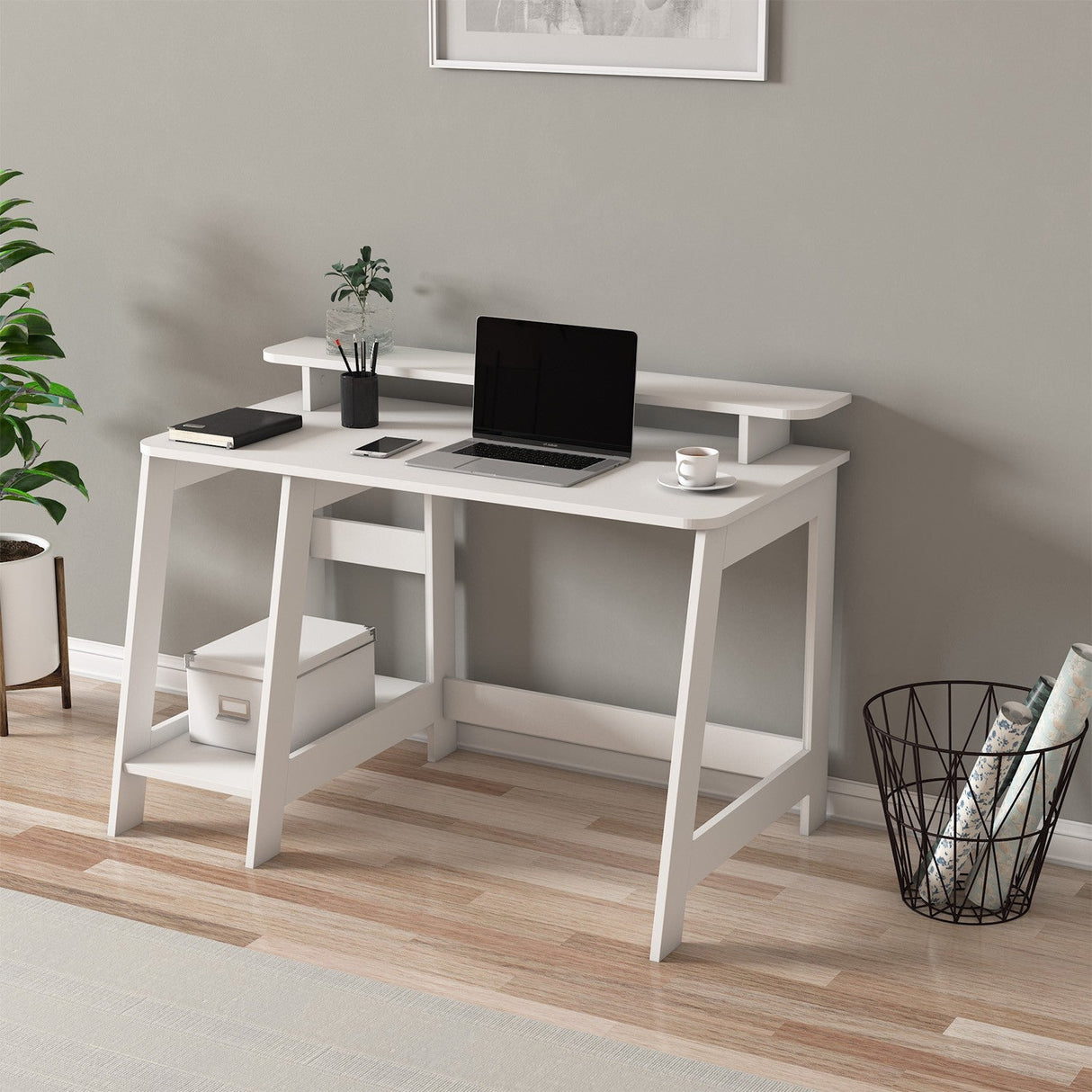 Birou Country, Diverse culori, 120x60x73 cm - Alb | SKU: 382NRC1406 | Birou Country, 120x60x73 cm, varianta Alb, produs pentru amenajarea locuinței, disponibil online în România la CasaMob