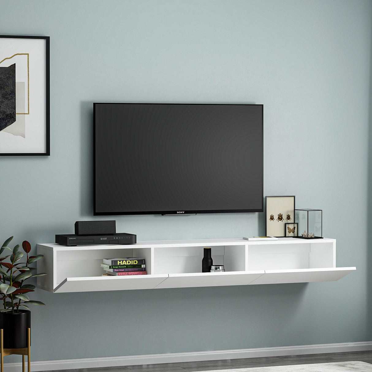Comodă TV Terra, Diverse culori, 180x31x26 cm - Alb | SKU: 382NRC1509 | Comodă TV Terra, 180x31x26 cm, varianta Alb, produs pentru amenajarea locuinței, disponibil online în România la CasaMob