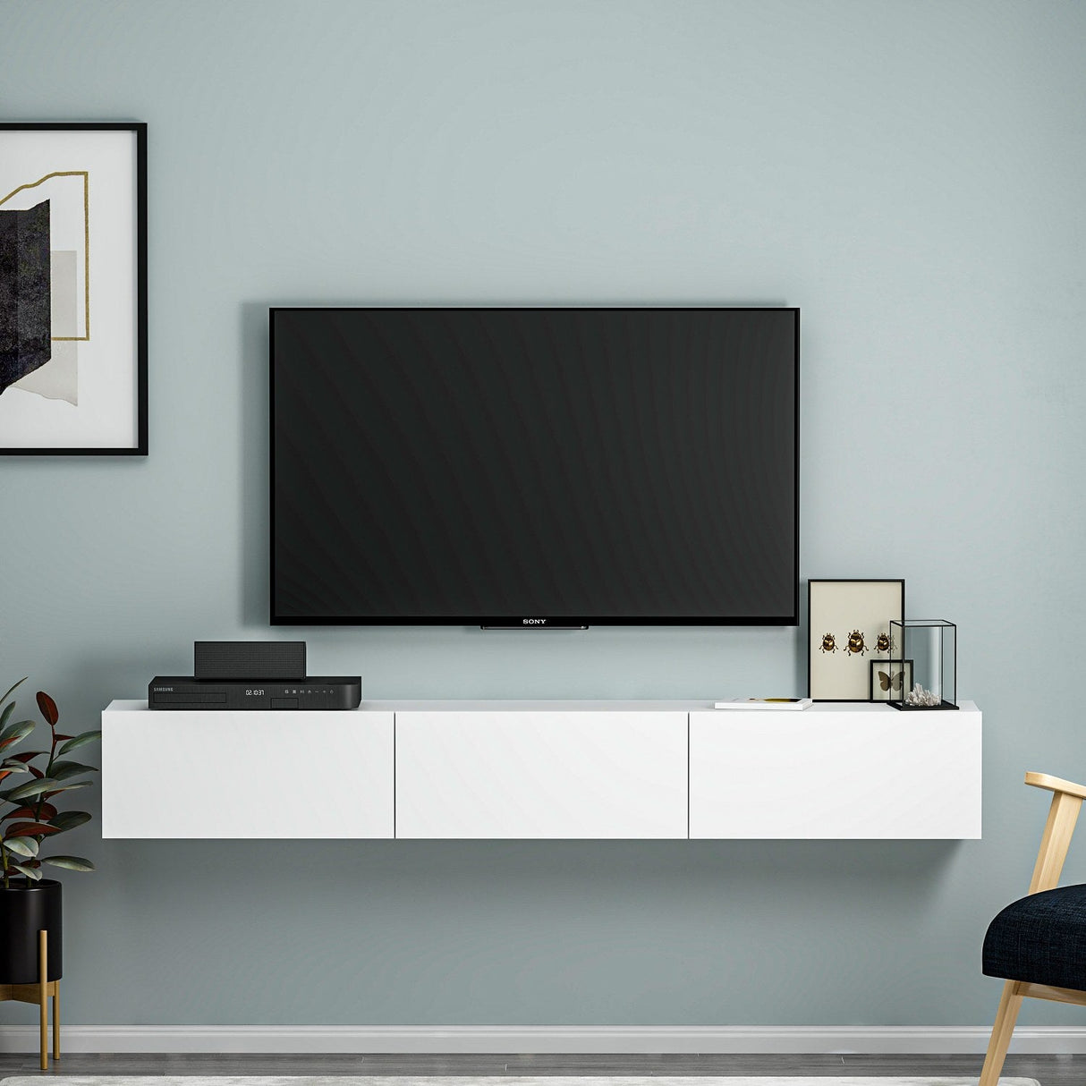 Comodă TV Terra, Diverse culori, 180x31x26 cm - Alb | SKU: 382NRC1509 | Comodă TV Terra, 180x31x26 cm, varianta Alb, produs pentru amenajarea locuinței, disponibil online în România la CasaMob