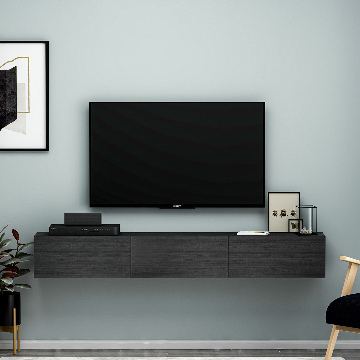 Comodă TV Terra, Diverse culori, 180x31x26 cm - Negru | SKU: 382NRC1511 | Comodă TV Terra, 180x31x26 cm, varianta Negru, produs pentru amenajarea locuinței, disponibil online în România la CasaMob