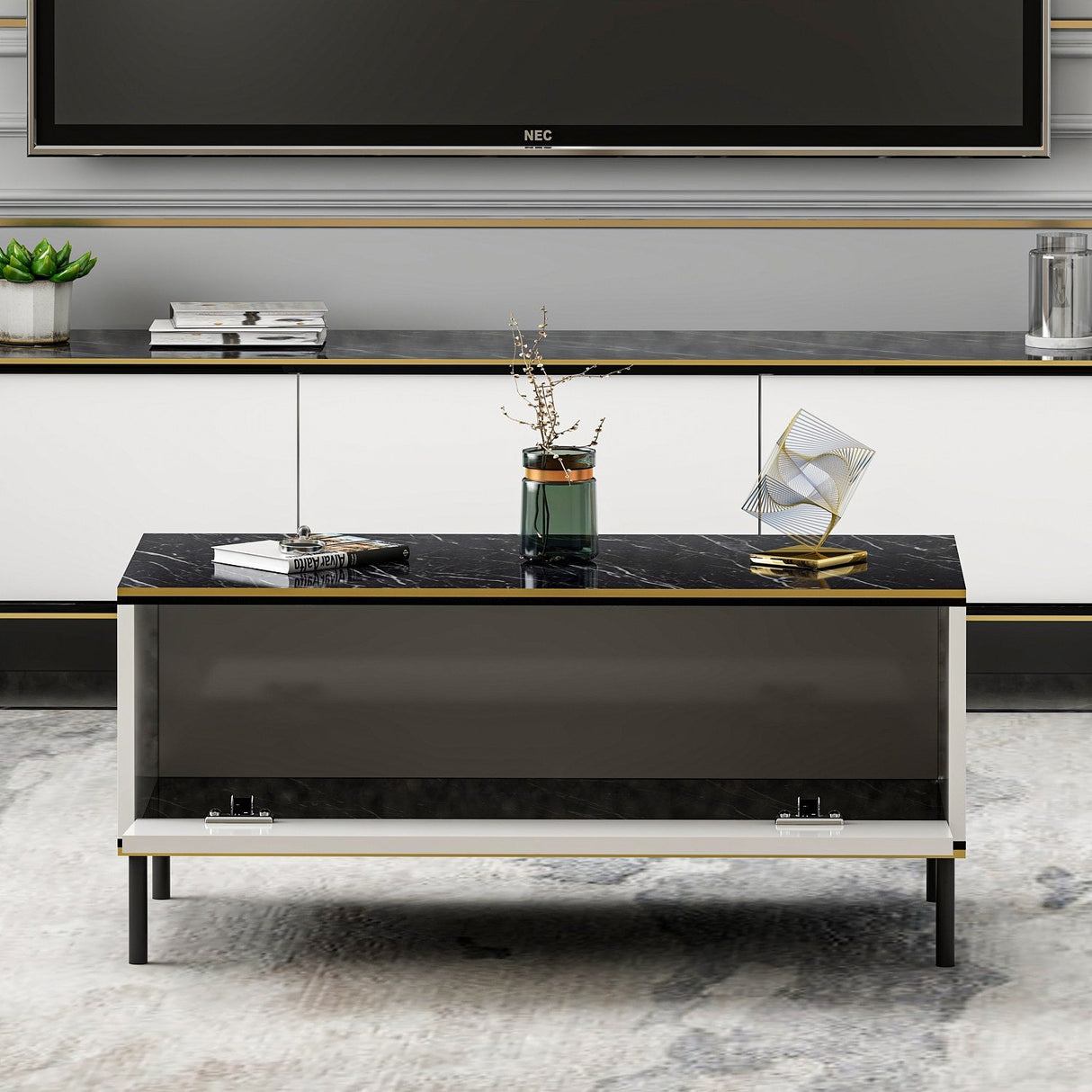 Măsuță de cafea Imaj, Diverse culori, 90x45x40 cm - Alb | SKU: 382NRC1525 | Măsuță de cafea Imaj, 90x45x40 cm, varianta Alb, produs pentru amenajarea locuinței, disponibil online în România la CasaMob