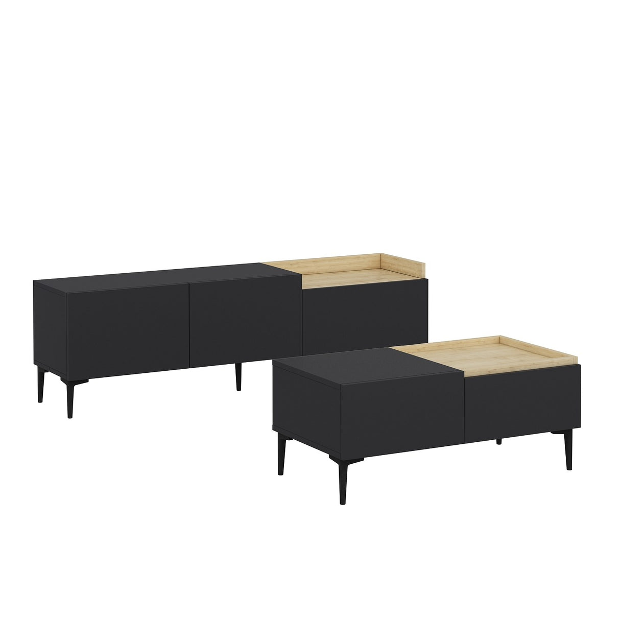 Set mobilă pentru sufragerie Mia, Antracit, 160x37x48 cm