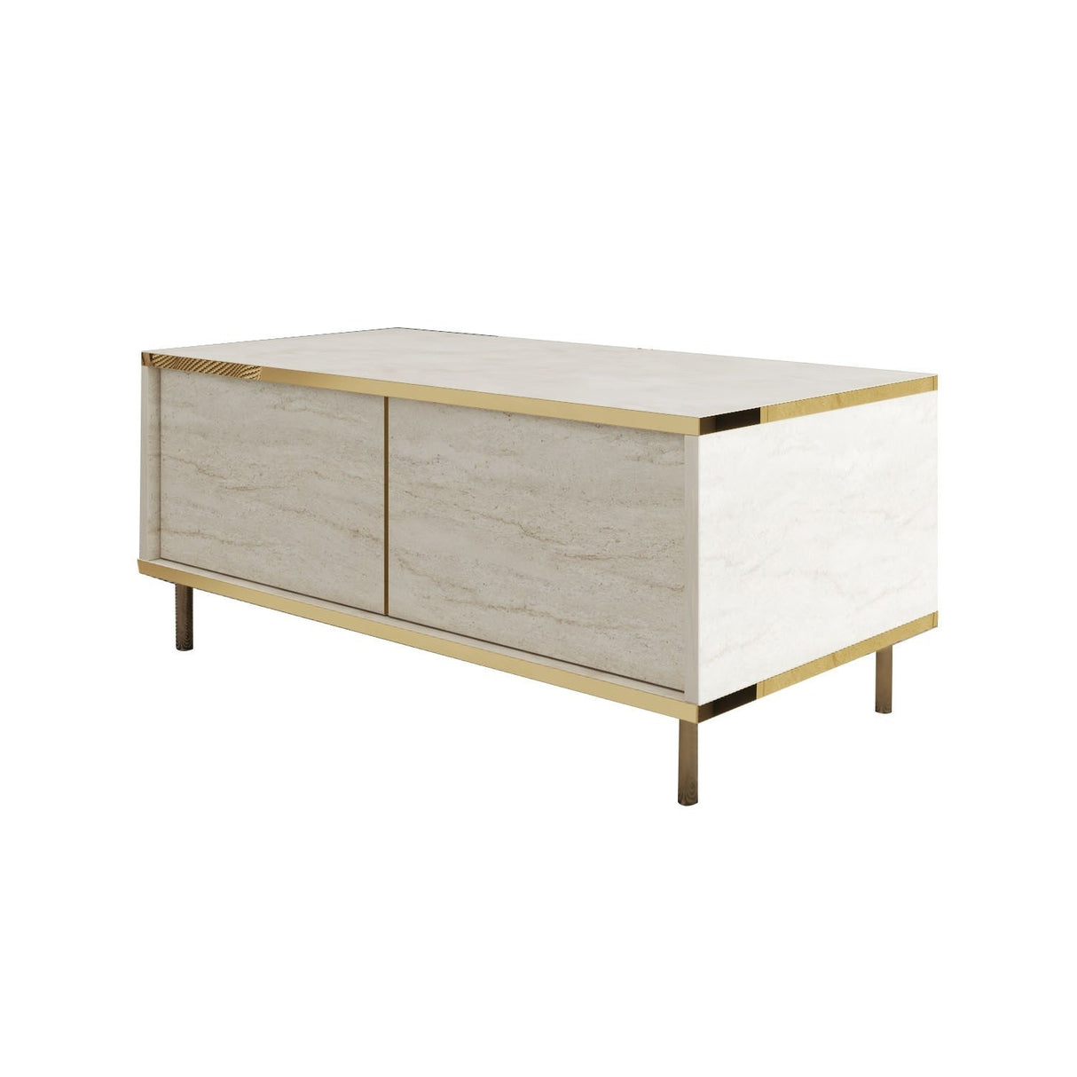 Măsuță de cafea Imaj, Diverse culori, 90x45x40 cm - Travertin - Auriu | SKU: 382NRC1532 | Măsuță de cafea Imaj, 90x45x40 cm, varianta Travertin - Auriu, produs pentru amenajarea locuinței, disponibil online în România la CasaMob