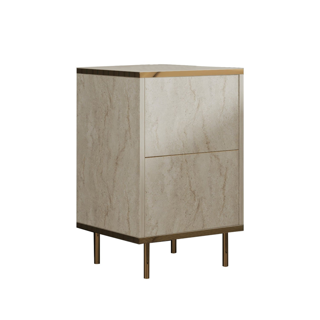 Noptieră Imaj, Diverse culori, 40x35x60 cm - Travertin - Auriu | SKU: 382NRC1808 | Noptieră Imaj, 40x35x60 cm, varianta Travertin - Auriu, produs pentru amenajarea locuinței, disponibil online în România la CasaMob