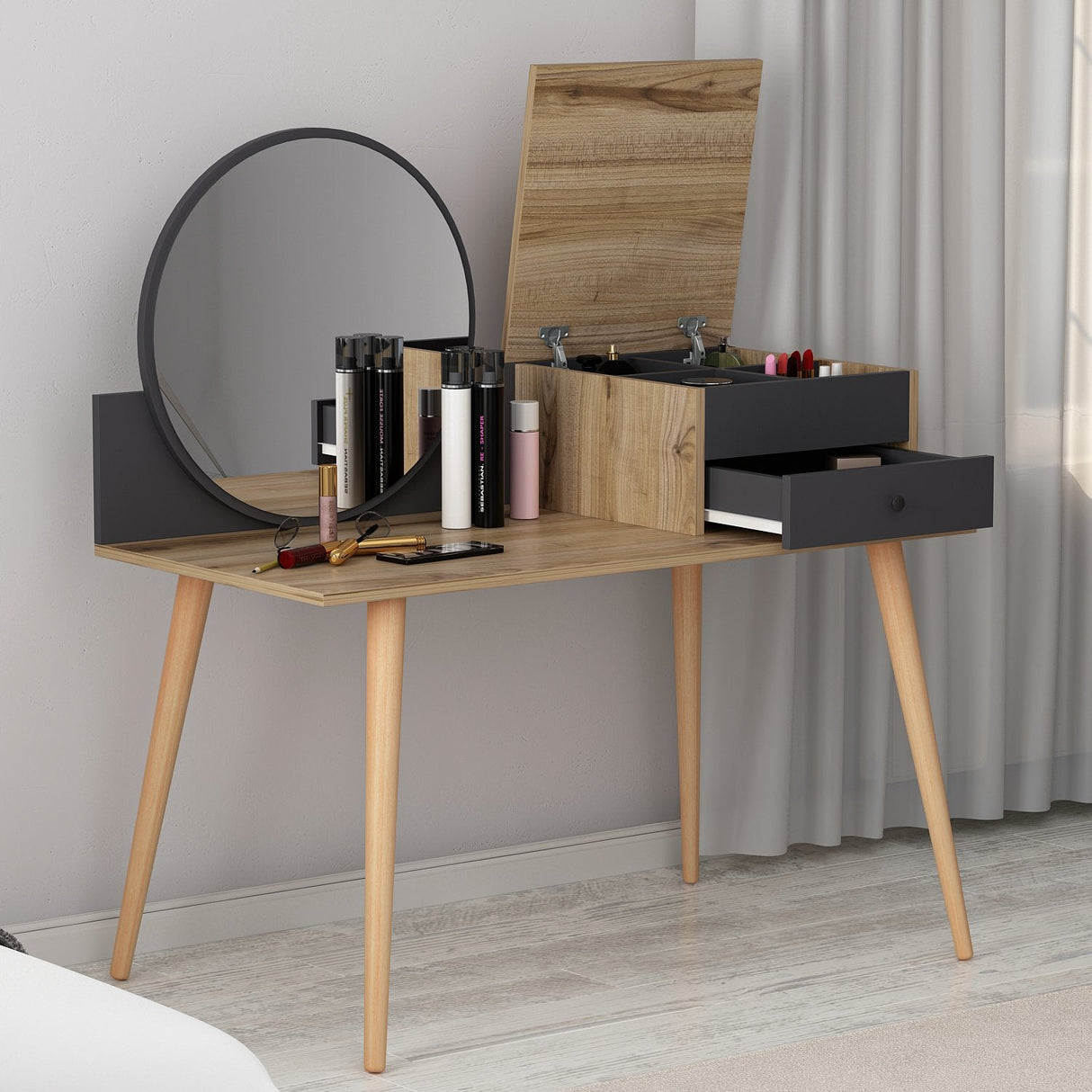 Mobilierul Înger 120x60 - Anthracite Walnut, SKU 382NRC1901
