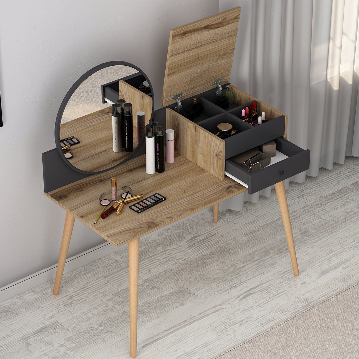Mobilierul Înger 120x60 - Anthracite Walnut, SKU 382NRC1901