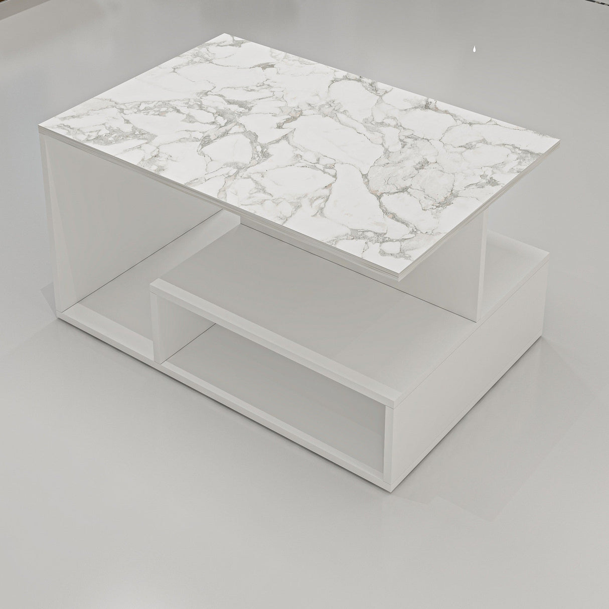 Măsuță de cafea Vera, Diverse culori, 90x60x49 cm - Alb - Marble | SKU: 382NRC2505 | Măsuță de cafea Vera, 90x60x49 cm, varianta Alb - Marble, produs pentru amenajarea locuinței, disponibil online în România la CasaMob