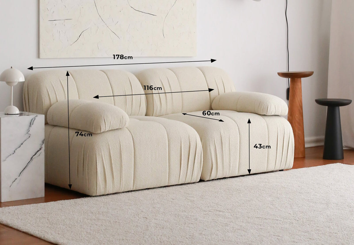 Canapea fixă Soli, Alb, Diverse configurații, Diverse dimensiuni - 178x89x74 cm - 2 locuri | SKU: 383EVN1248 | Canapea fixă Soli, Alb, varianta 178x89x74 cm - 2 locuri, produs pentru amenajarea locuinței, disponibil online în România la CasaMob