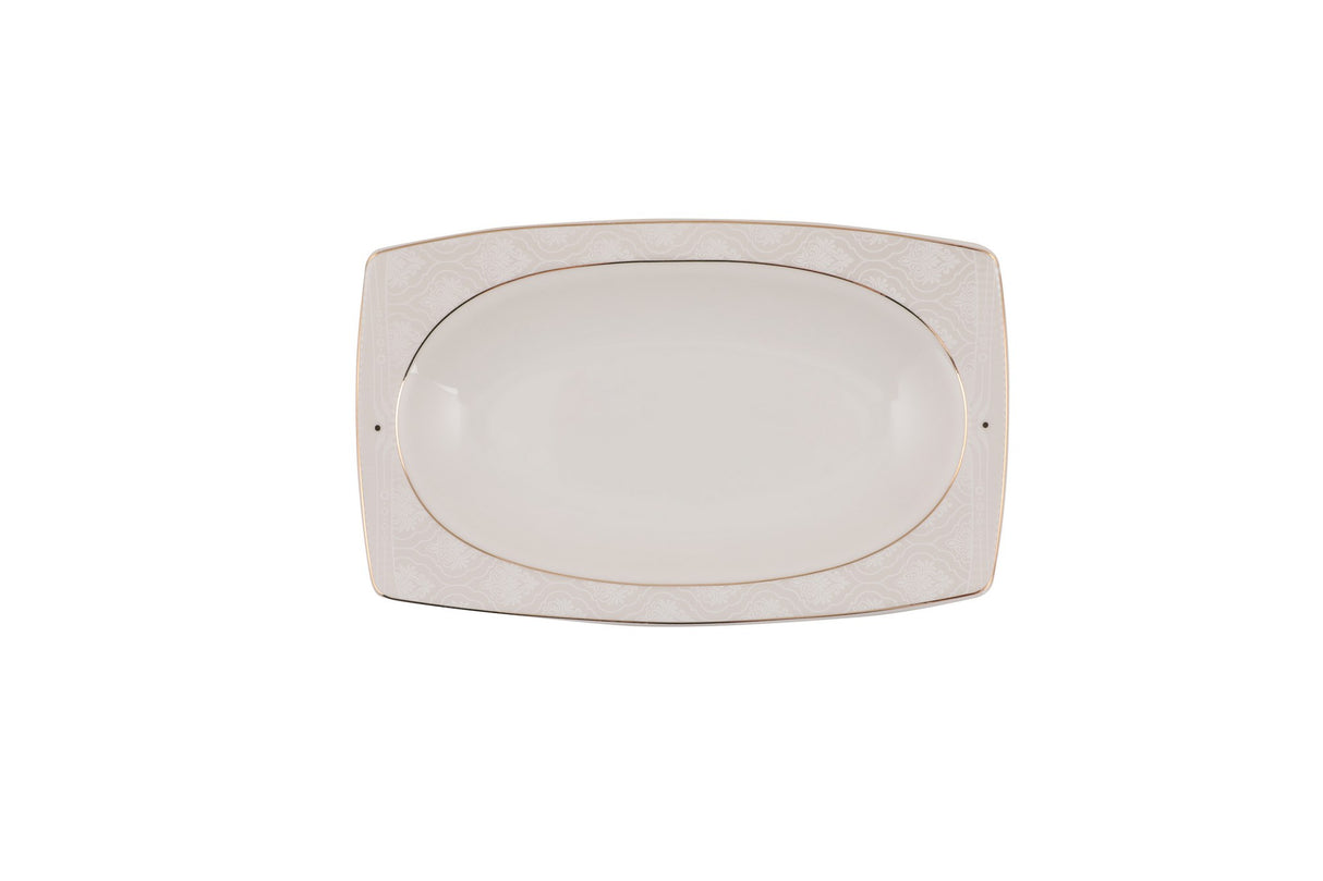 Serviciu de masă 85 bucăți GBSCR85KYT8305933, Alb - Gri, 26x26 cm