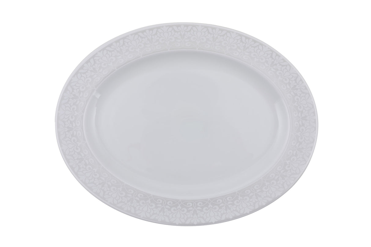 Serviciu de masă 84 bucăți TLS84YT9205106, Alb - Gri, 26x26 cm
