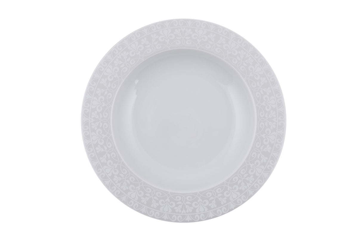 Serviciu de masă 84 bucăți TLS84YT9205106, Alb - Gri, 26x26 cm