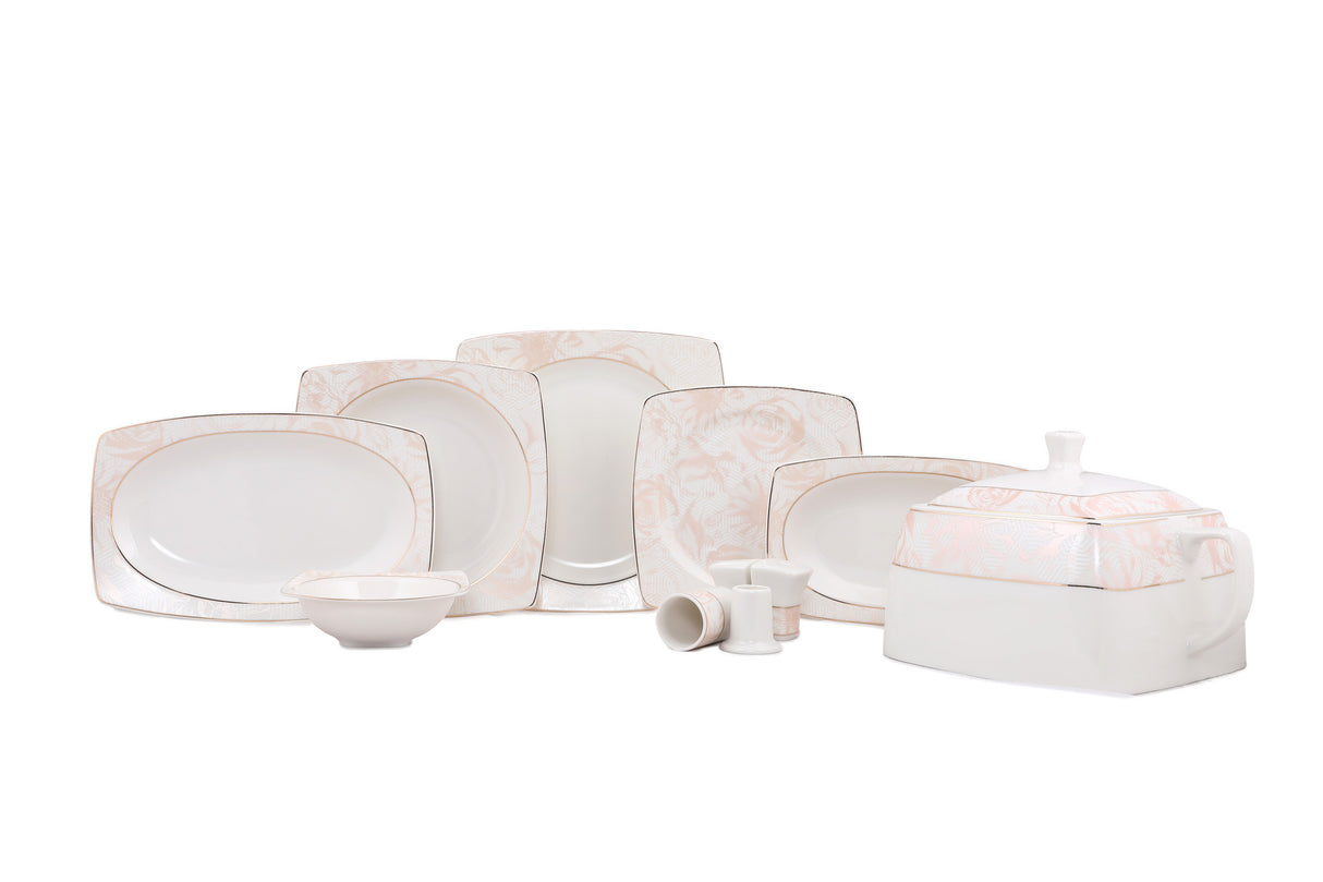 Serviciu de masă 61 bucăți GBSCR61KYT8305172, Alb, 29x18 cm
