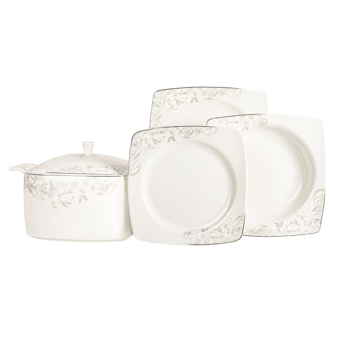 Serviciu de masă 61 bucăți GBSCR61KYT8305507, Alb, 29x18 cm