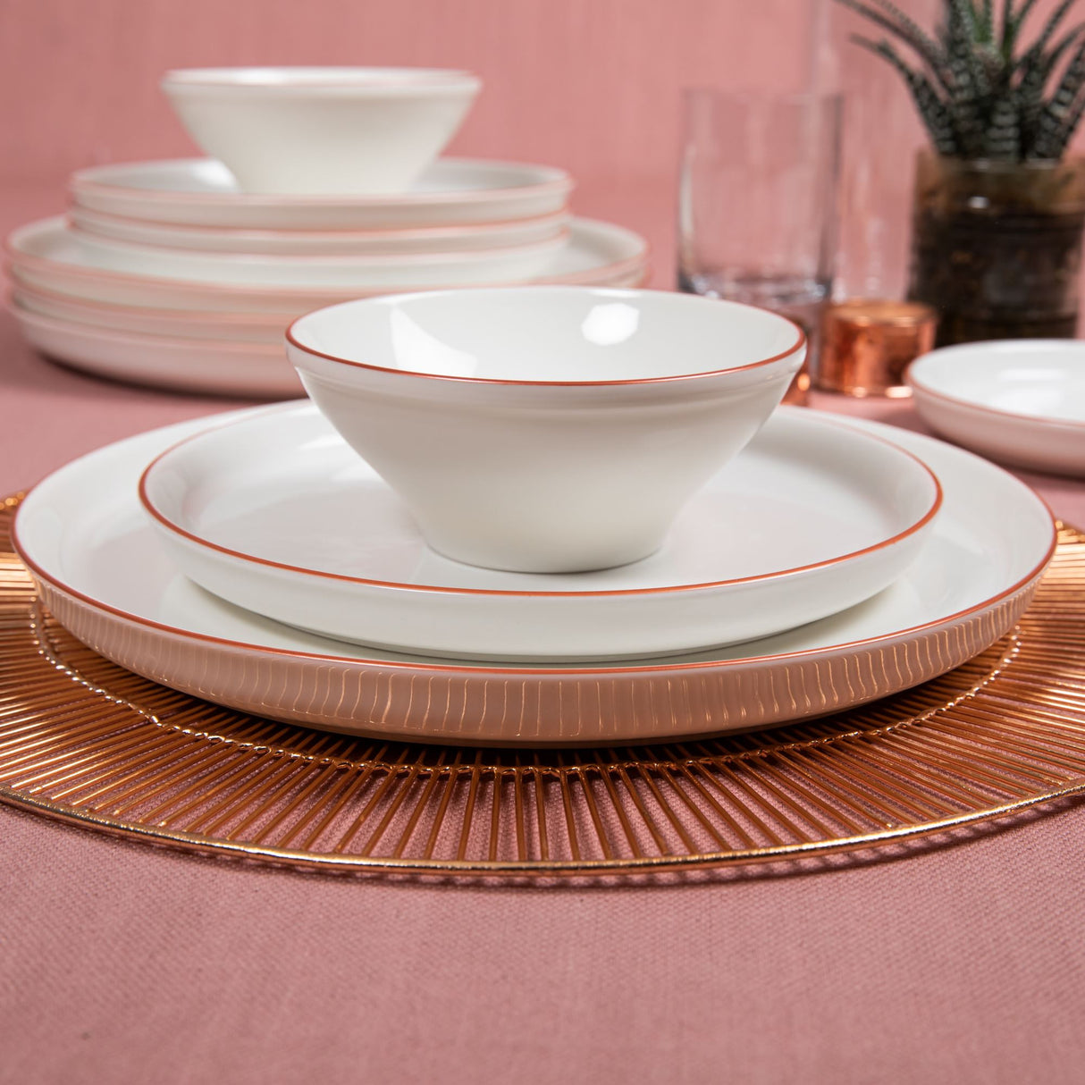 Serviciu de masă 16 bucăți GBSBLB16YS30, Crem
