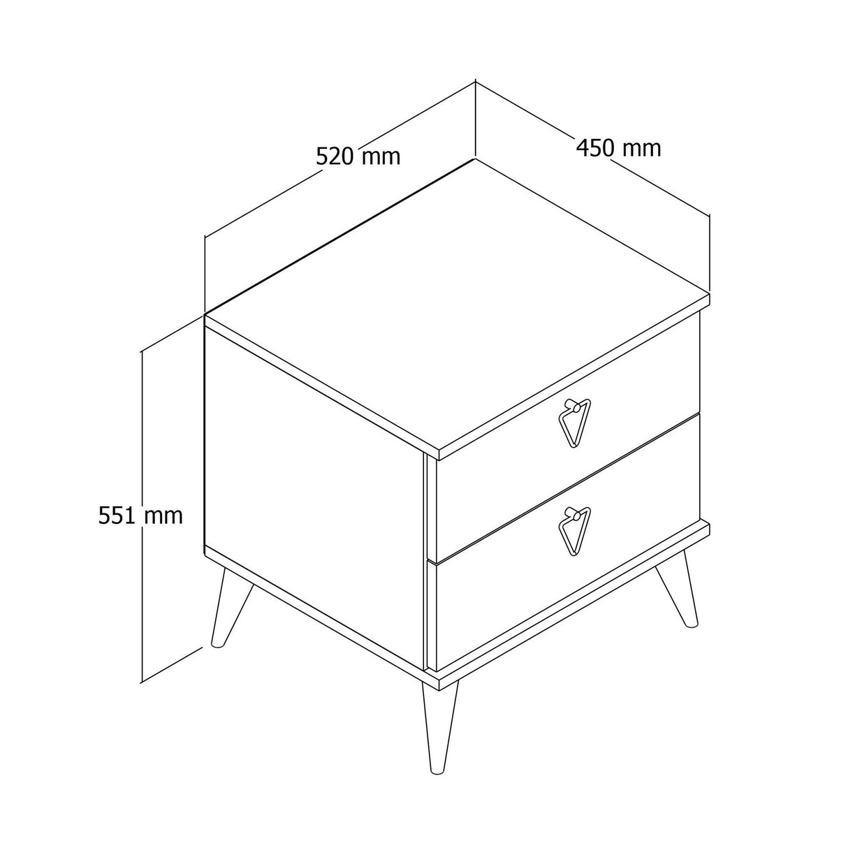 Noptieră Versa-Ce 3636, Stejar - Alb, 52x45x55 cm