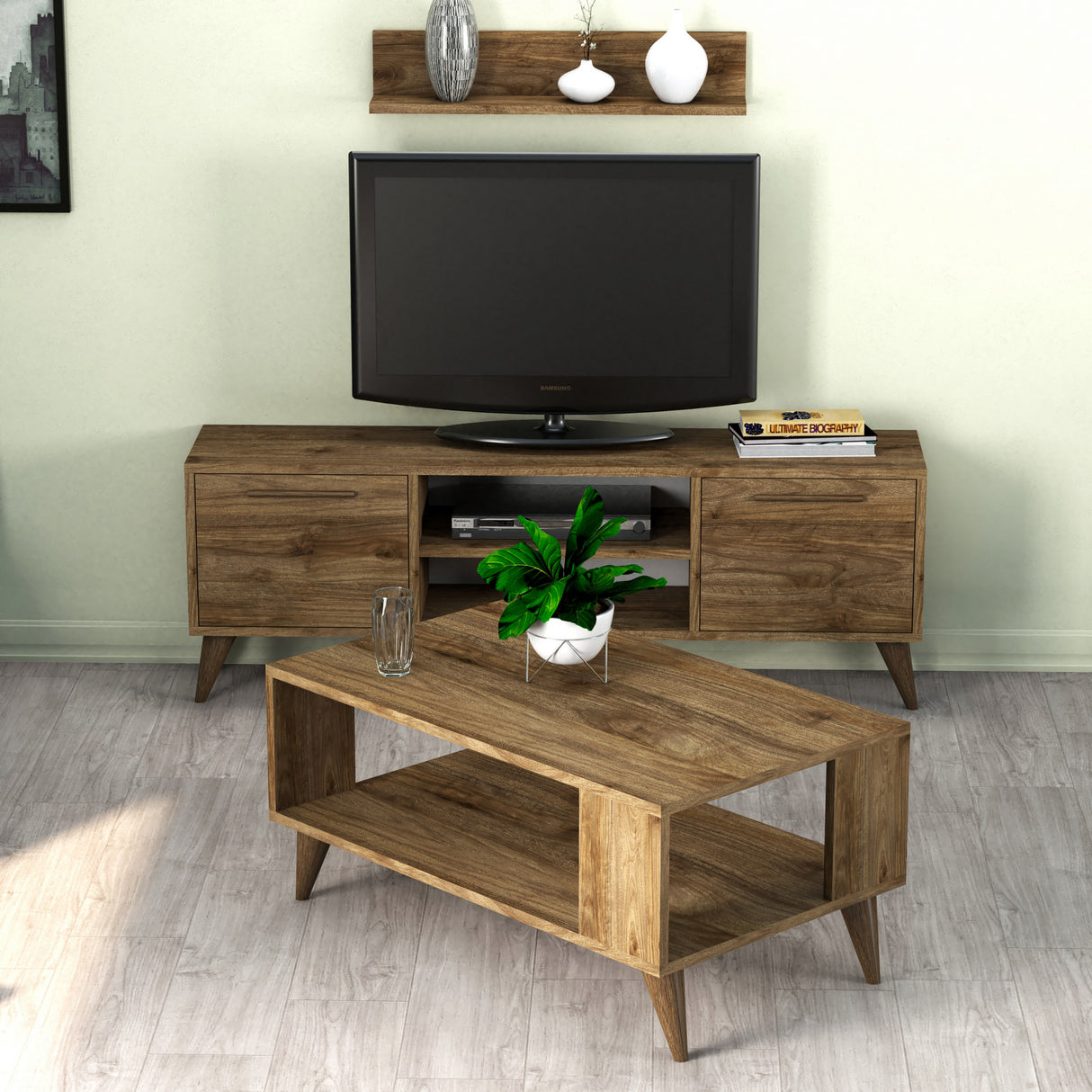 Set mobilă pentru sufragerie Set 1116 - 2022, Nuc, 138x30x49 cm