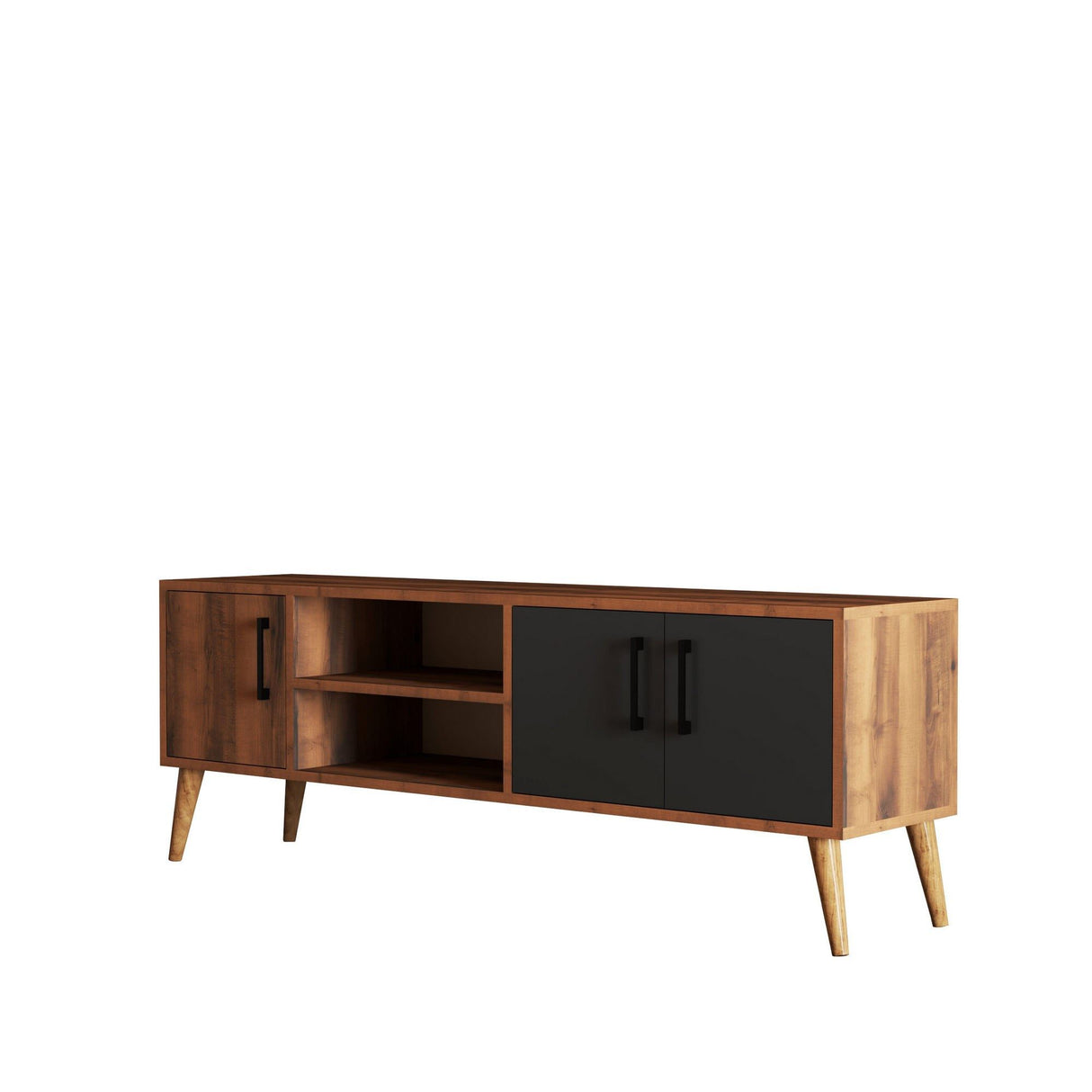 Set mobilă pentru sufragerie Set 1580-2070-1620, Nuc - Antracit, 150x34x52 cm