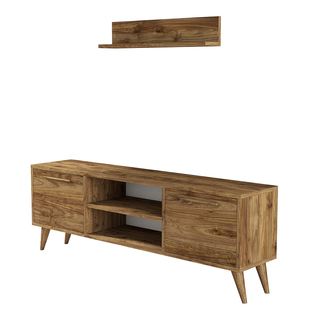 Comodă TV Senfoni 1116, Nuc, 138x30x49 cm