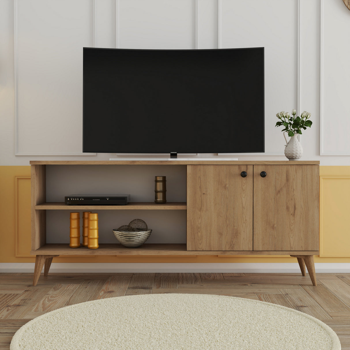 Comodă TV Everest 1572, Stejar, 138x30x60 cm