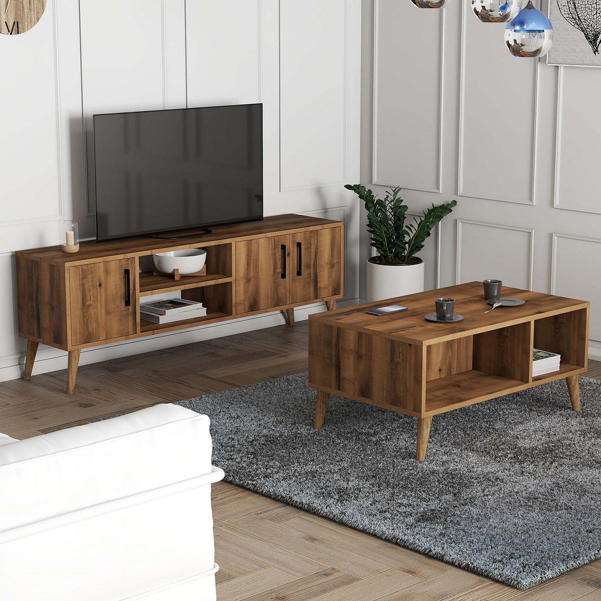 Set mobilă pentru sufragerie Set 1582-2072, Nuc, 150x34x52 cm