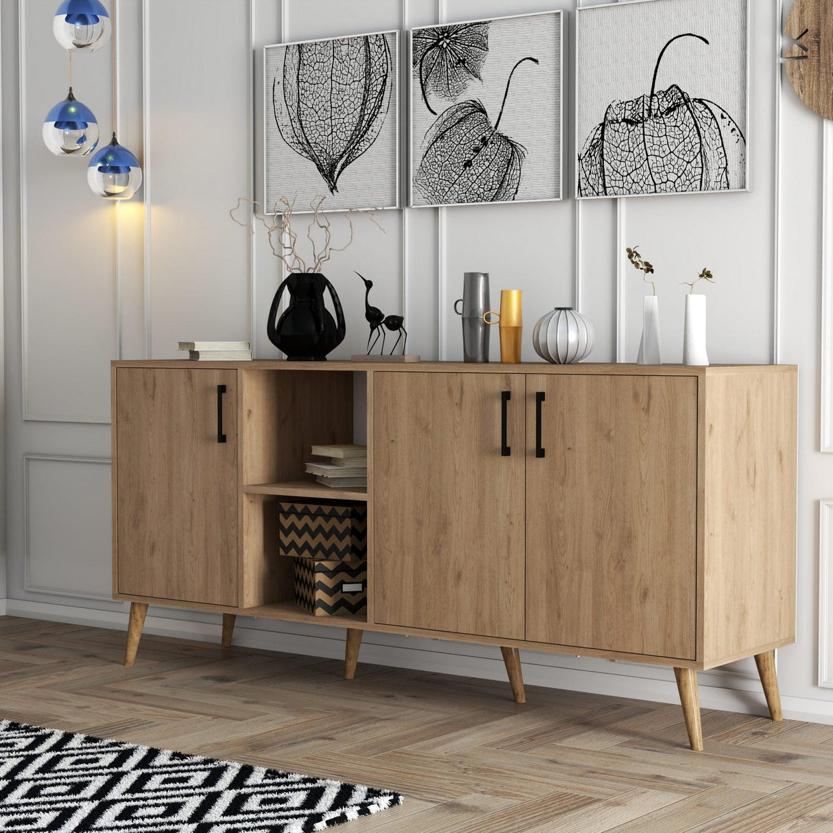 Consolă Exxen Console, Stejar, 180x80x45 cm - Stejar, SKU 389MZA2205