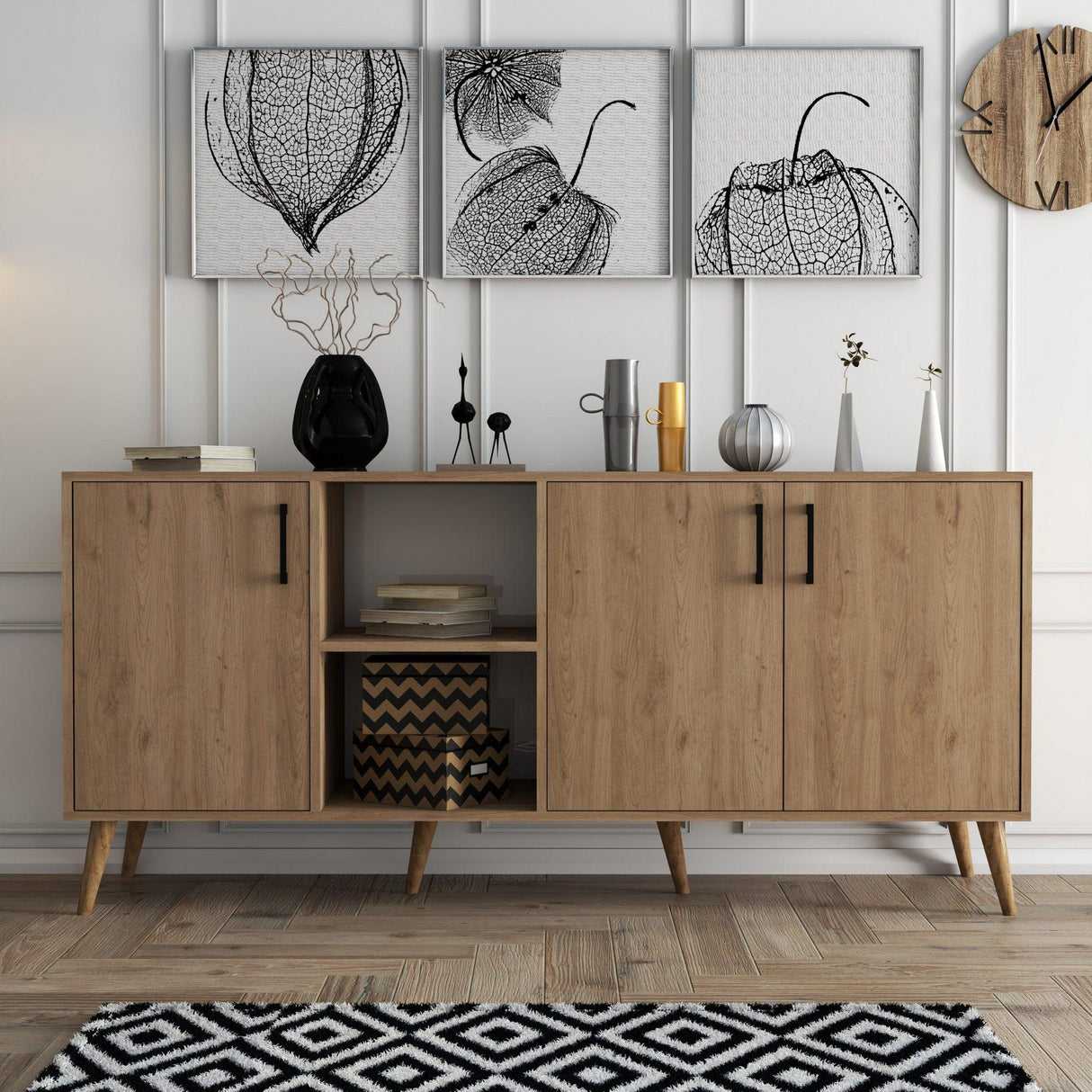 Consolă Exxen Console, Stejar, 180x80x45 cm - Stejar, SKU 389MZA2205
