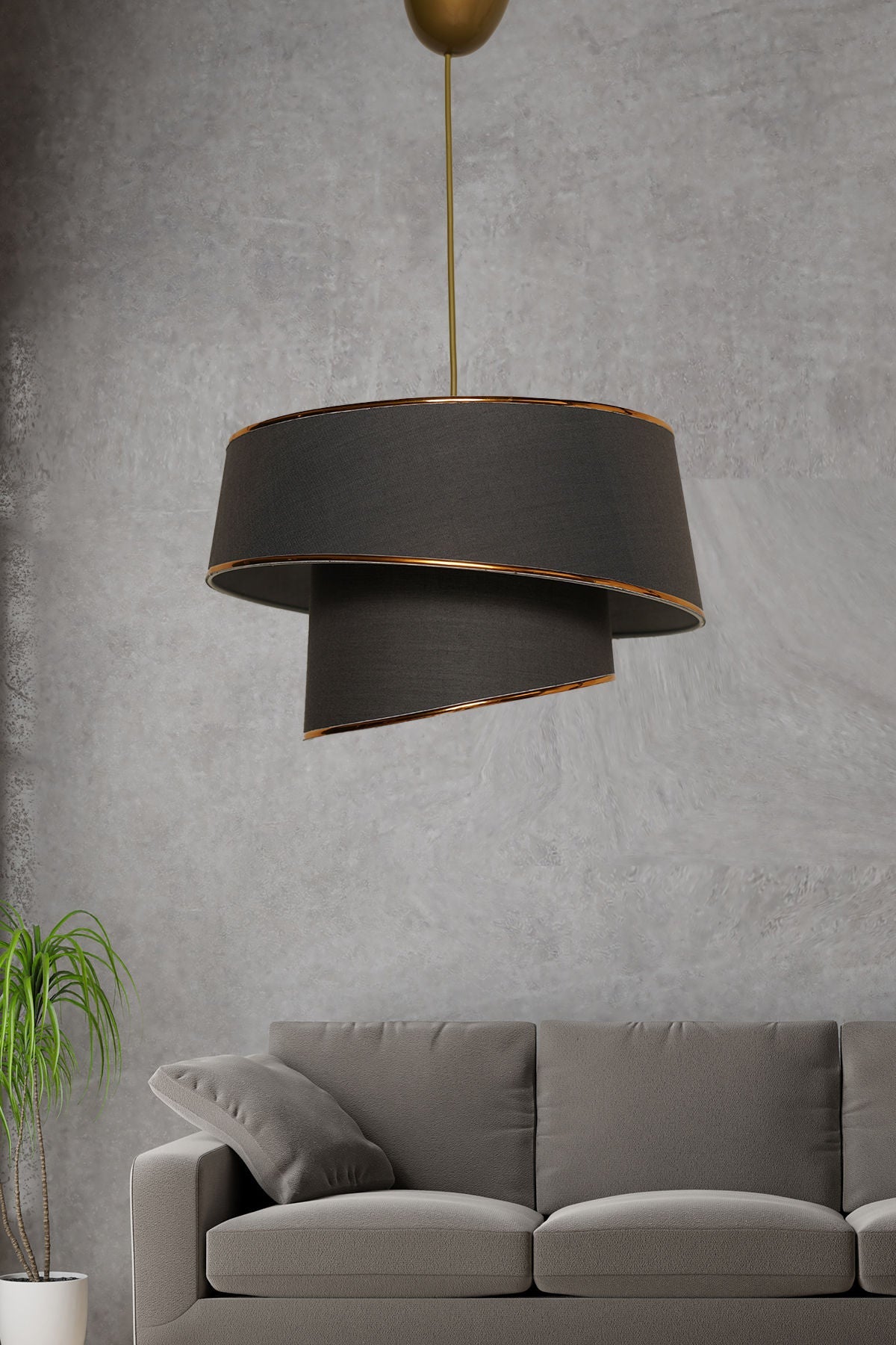 Lustră Barette, Diverse culori, 32x32 cm - Auriu - Antracit | SKU: 390FLH1630 | Lustră Barette, 32x32 cm, varianta Auriu - Antracit, produs pentru amenajarea locuinței, disponibil online în România la CasaMob