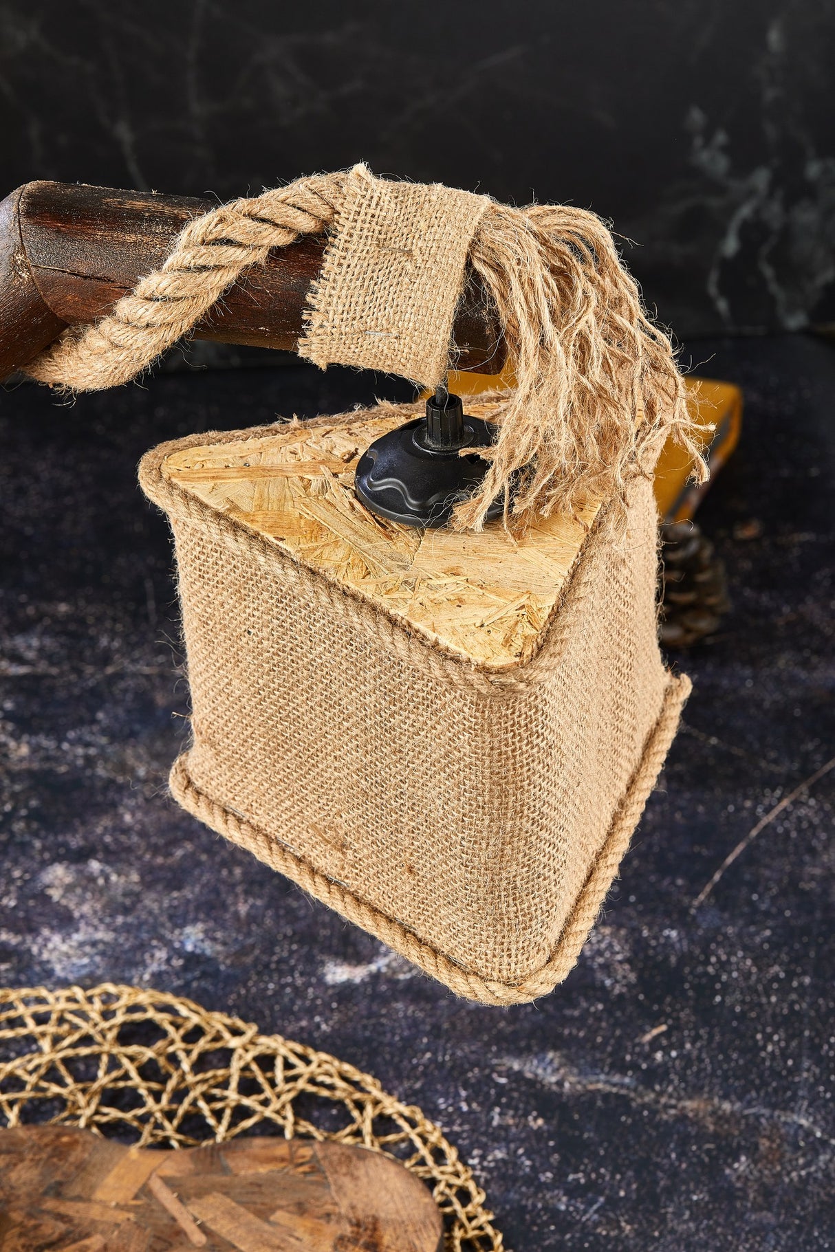 Veioză Triangle - Antiquation, Natur, Ø19x15 cm