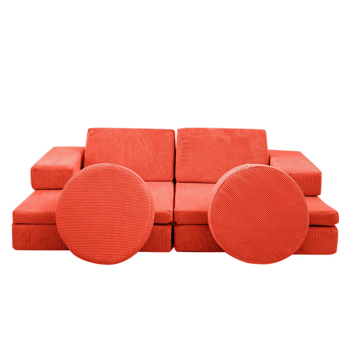 Canapea extensibilă 2 locuri Puzzle, Diverse culori, 140x70x46 cm - Portocaliu | SKU: 391EVL1101 | Canapea extensibilă 2 locuri Puzzle, 140x70x46 cm, varianta Portocaliu, produs pentru amenajarea locuinței, disponibil online în România la CasaMob