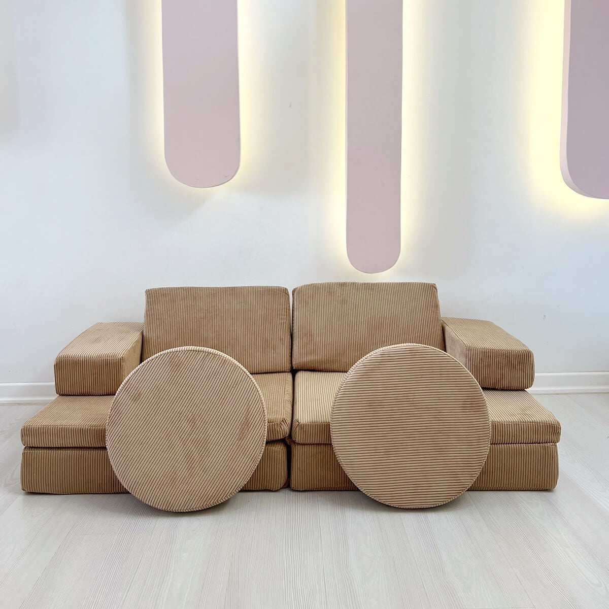 Canapea extensibilă 2 locuri Puzzle, Diverse culori, 140x70x46 cm - Camel | SKU: 391EVL1108 | Canapea extensibilă 2 locuri Puzzle, 140x70x46 cm, varianta Camel, produs pentru amenajarea locuinței, disponibil online în România la CasaMob