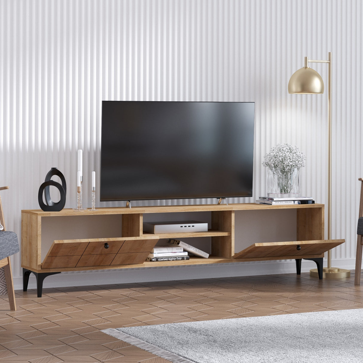 Comodă TV Hera, Stejar, 180x31x55 cm