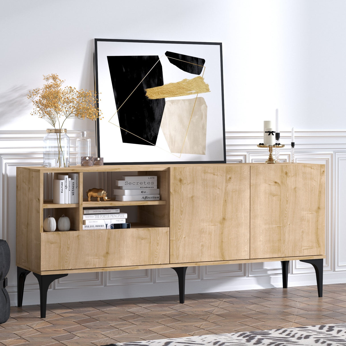 Comodă TV Orela, Stejar, 80x180x40 cm