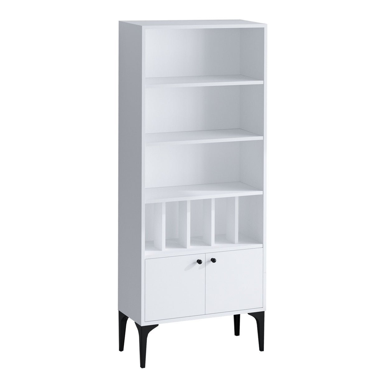 Bibliotecă Spica, Alb, 60x30x175 cm