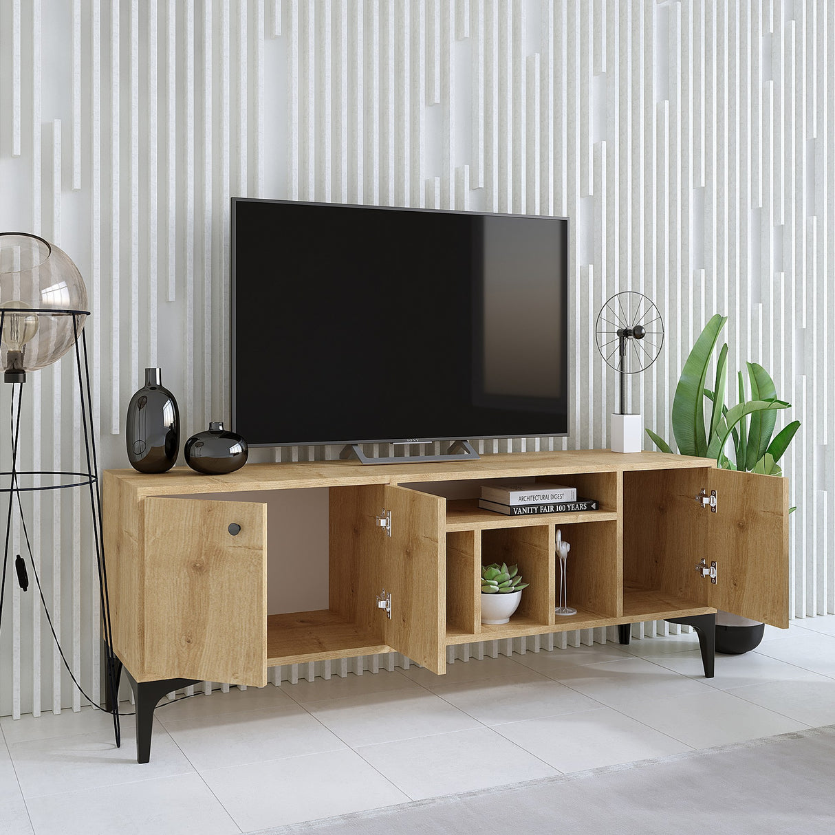Comodă TV Luna v2, Stejar, 150x40x40 cm